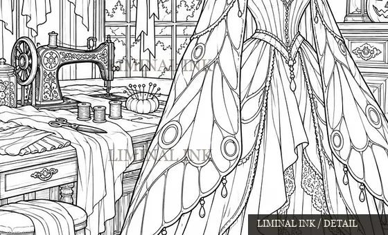 Watermarked cropped detail of a Halloween costume atelier