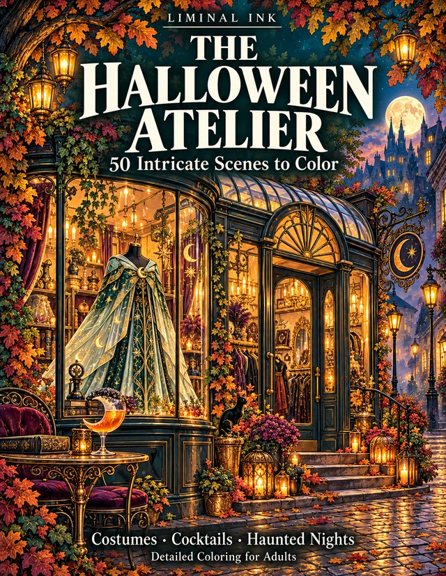 The Halloween Atelier — Liminal Ink coloring book cover